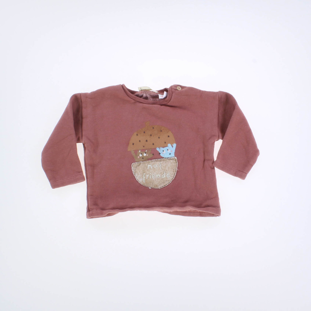Zara Girls Red Nut Sweatshirt size: 6-9 Months